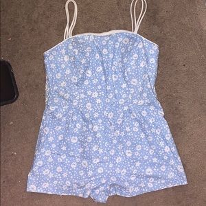 Light blue floral romper